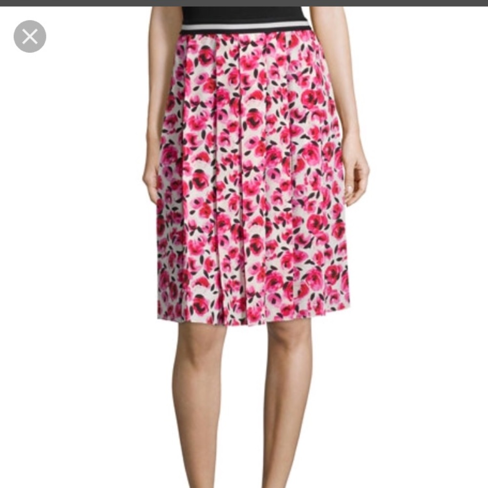 Kate spade rose print silk skirt size 2